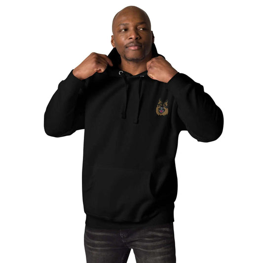 German Shepherd Dog Embroidery Premium Unisex Hoodie