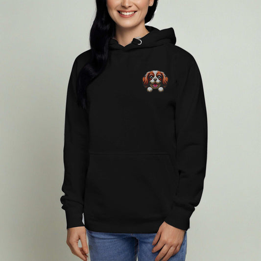 Cavalier King Charles Spaniel Dog Embroidery Premium Unisex Hoodie