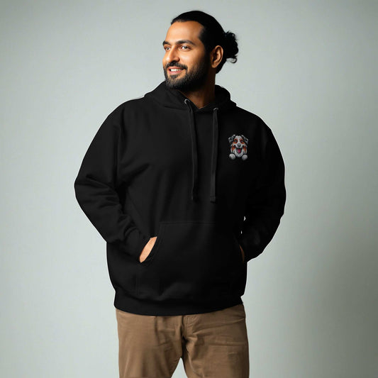 Australian Shepherd Dog Embroidery Premium Unisex Hoodie