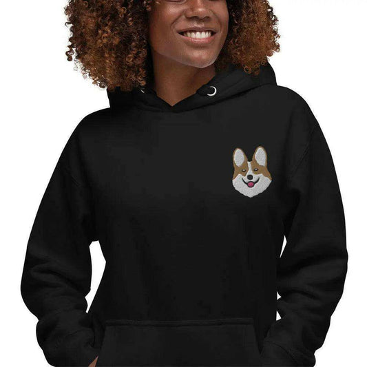 Corgi Dog Embroidery Premium Unisex Hoodie