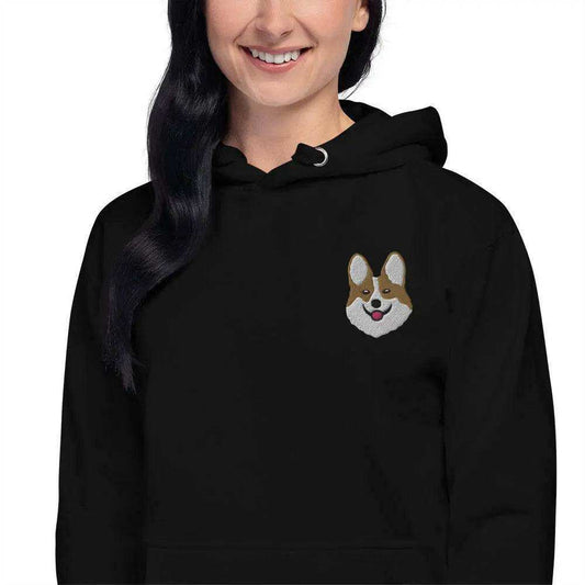 Corgi Dog Embroidery Premium Unisex Hoodie