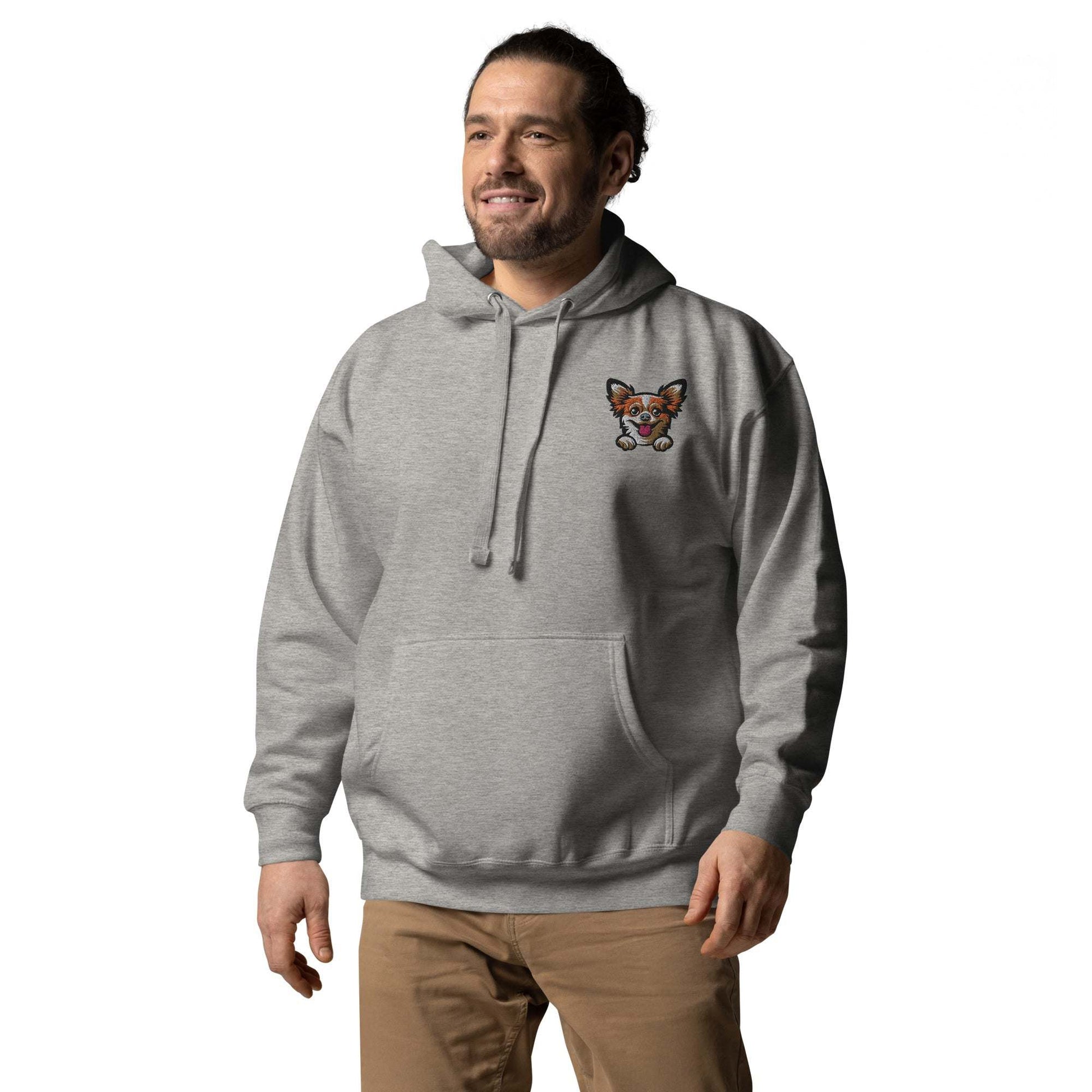 Long Hair Chihuahua Hoodie Grey