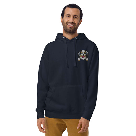 Japanese Chin Dog Embroidery Premium Unisex Hoodie