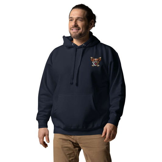 Long Hair Chihuahua Dog Embroidery Premium Unisex Hoodie
