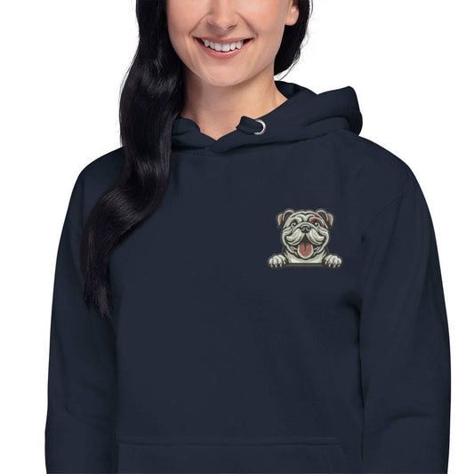 Bulldog Dog Embroidery Premium Unisex Hoodie