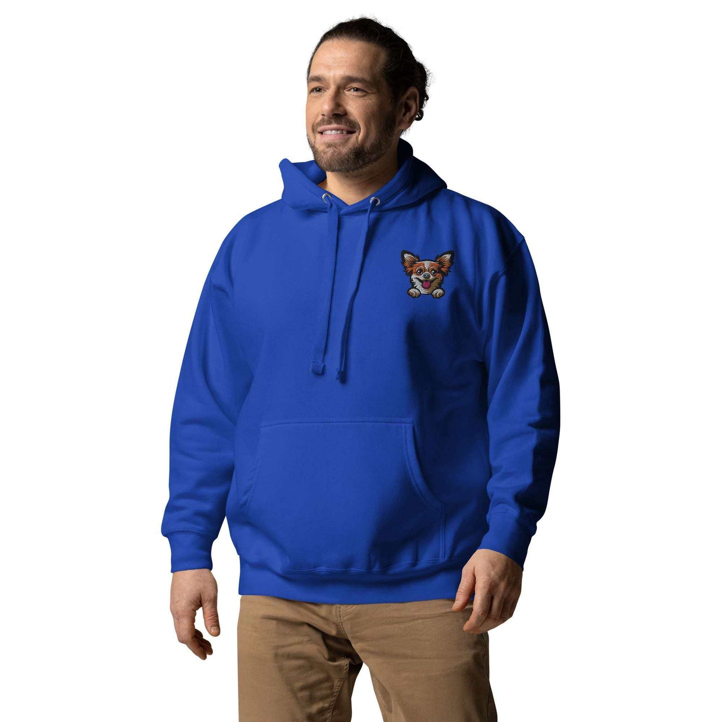 Long Hair Chihuahua Hoodie Blue