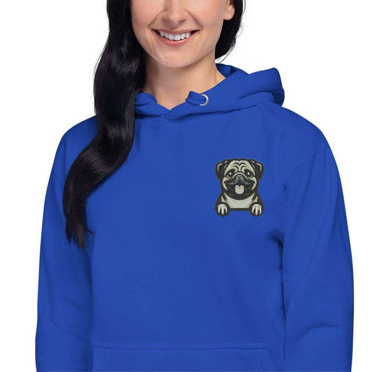 Sweat à capuche unisexe premium avec broderie carlin