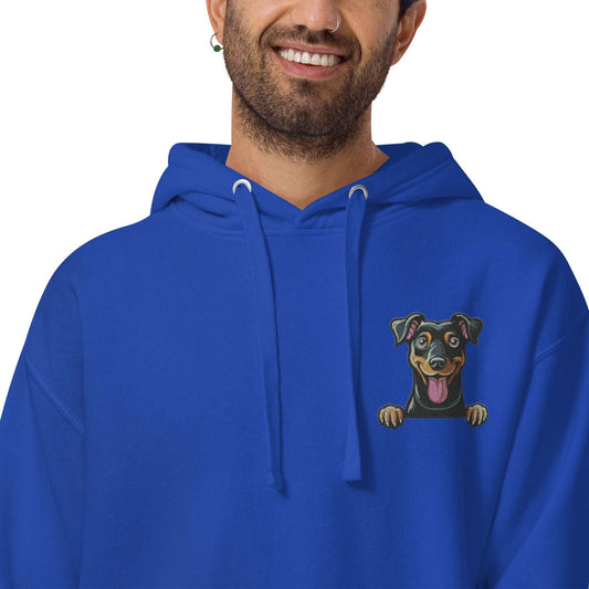 Manchester Terrier Dog Embroidery Premium Unisex Hoodie