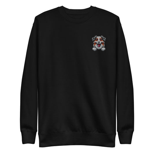 Australian Shepherd Dog Embroidery Premium Unisex Sweatshirt