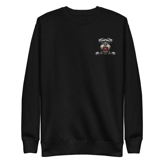 Schnauzer Dog Embroidery Premium Unisex Sweatshirt