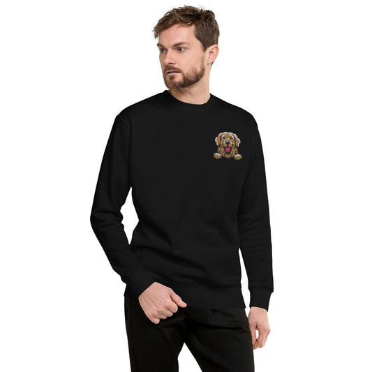 Golden Retriever Dog Embroidery Premium Unisex Sweatshirt
