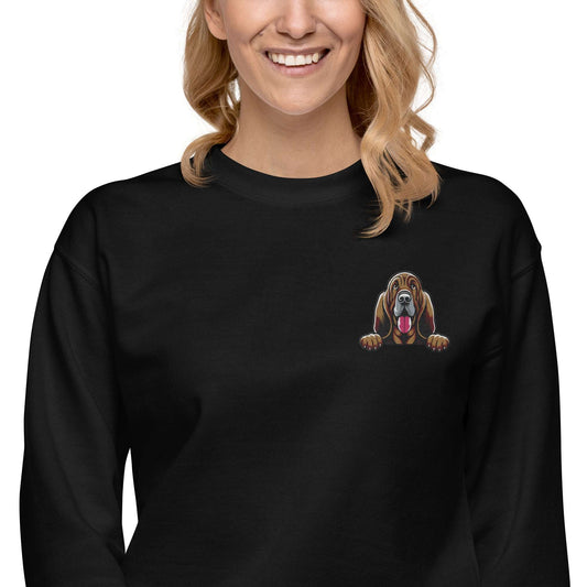 Bloodhound Dog Embroidery Premium Unisex Sweatshirt