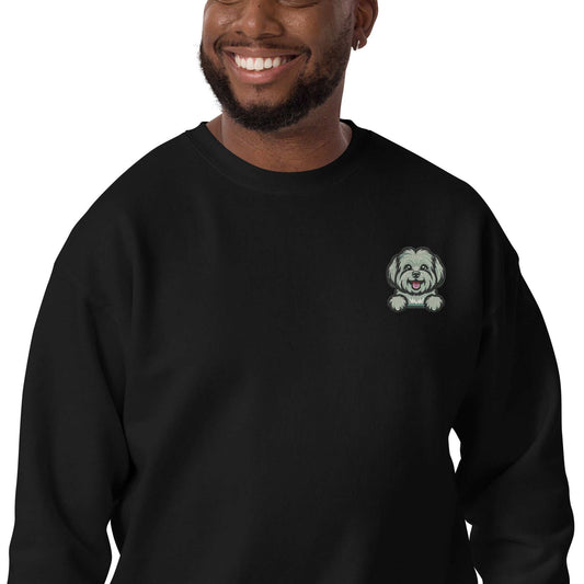 Westie Dog Embroidery Premium Unisex Sweatshirt