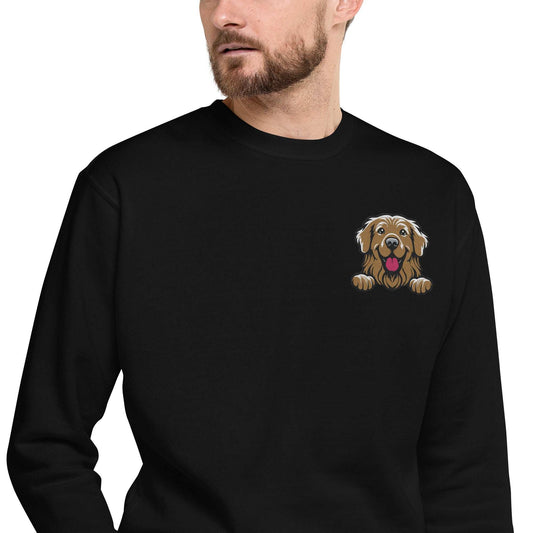 Golden Retriever Dog Embroidery Premium Unisex Sweatshirt