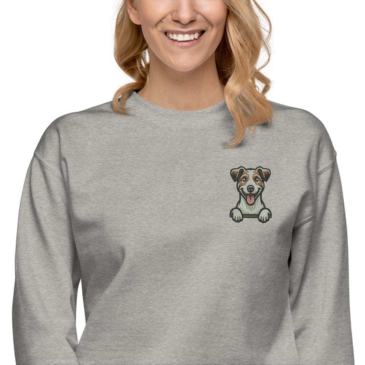 Jack Russell Dog Embroidery Premium Unisex Sweatshirt