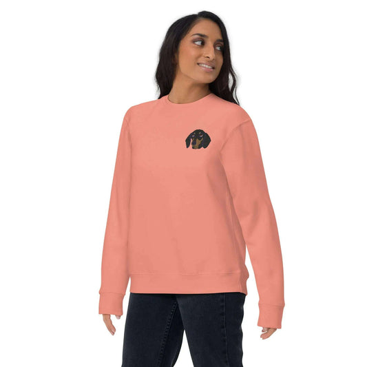 Dachshund Dog Embroidery Premium Unisex Sweatshirt