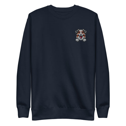 Australian Shepherd Dog Embroidery Premium Unisex Sweatshirt