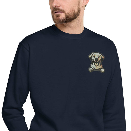 Labrador Dog Embroidery Premium Unisex Sweatshirt