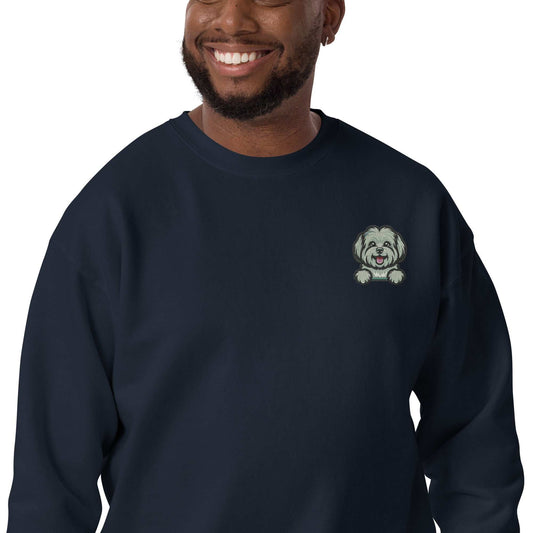 Westie Dog Embroidery Premium Unisex Sweatshirt