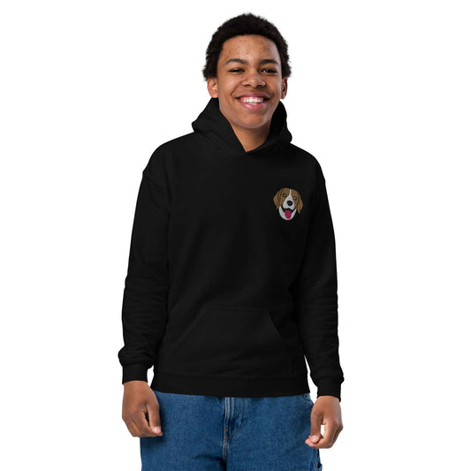 Beagle Dog Embroidery Premium Youth Unisex Hoodie