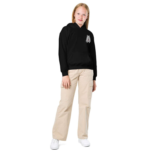 Samoyed or Pomeranian Dog Embroidery Premium Youth Unisex Hoodie