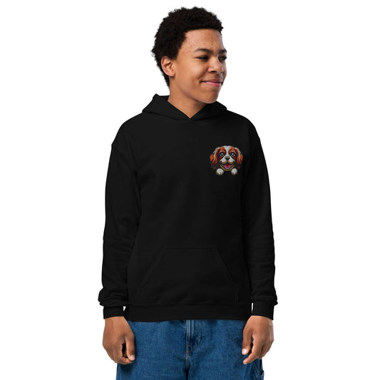 Cavalier King Charles Spaniel Dog Embroidery Premium Youth Unisex Hoodie
