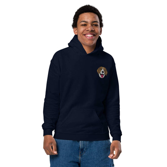 Beagle Dog Embroidery Premium Youth Unisex Hoodie