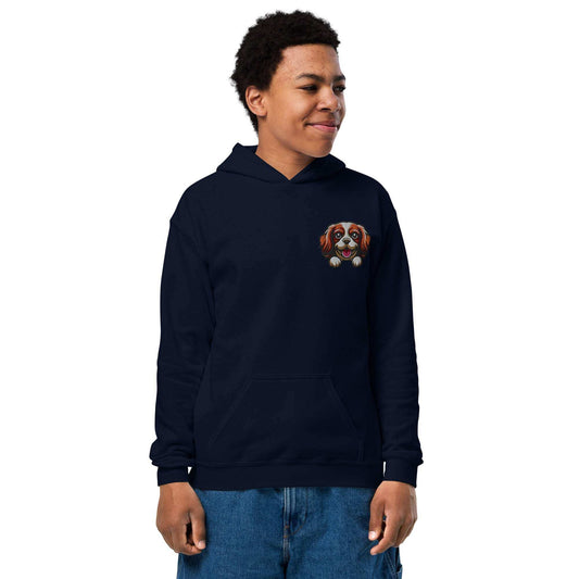 Cavalier King Charles Spaniel Dog Embroidery Premium Youth Unisex Hoodie