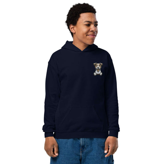 Jack Russell Terrier Dog Embroidery Premium Youth Unisex Hoodie