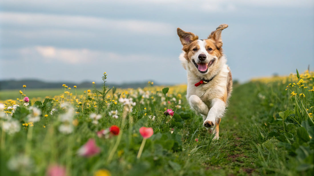 Happy dog and human