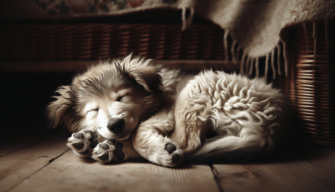 foster dog sleeping cutely pawlogo