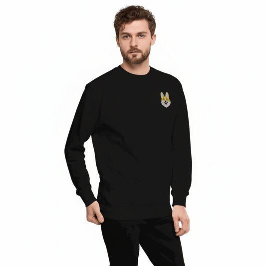 Sweat-shirt unisexe brodé premium avec motif chien japonais 