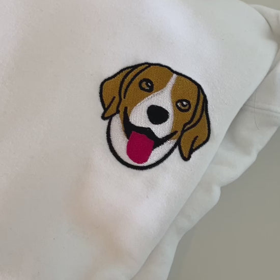 embroidered beagle hoodie