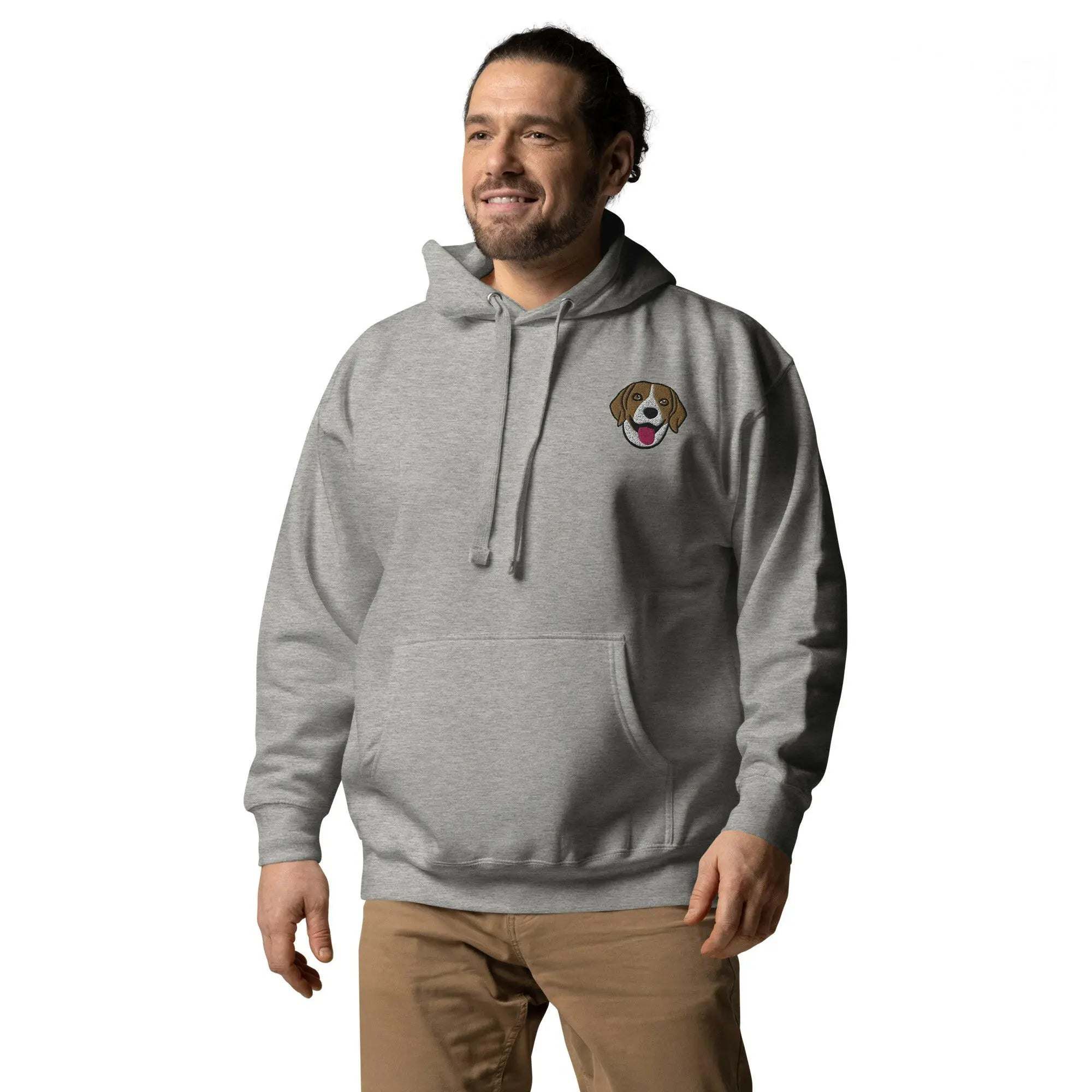★HOODHOOD★ beagle logo hood gray Beagle Premium Blend Heavy Unisex Hoodie - Pawlogo