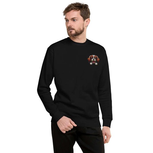 Cavalier King Charles Spaniel Dog Embroidery Premium Unisex Sweatshirt