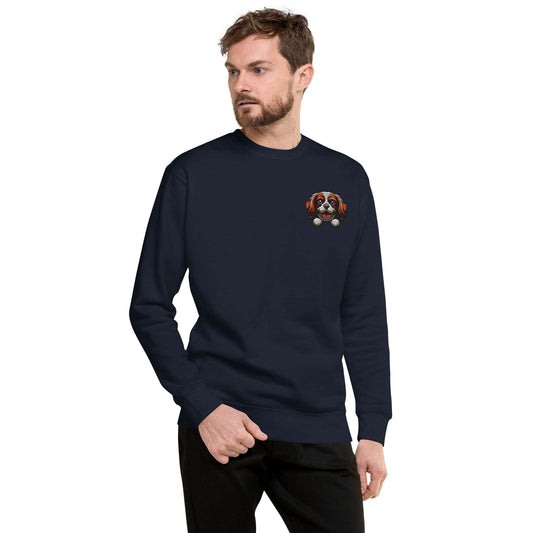 Cavalier King Charles Spaniel Dog Embroidery Premium Unisex Sweatshirt